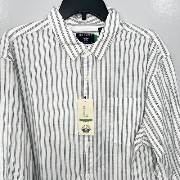 Dockers Regular Fit Washed Poplin Shirt Long Sleeve Button Down NWT - Picture 5 of 7